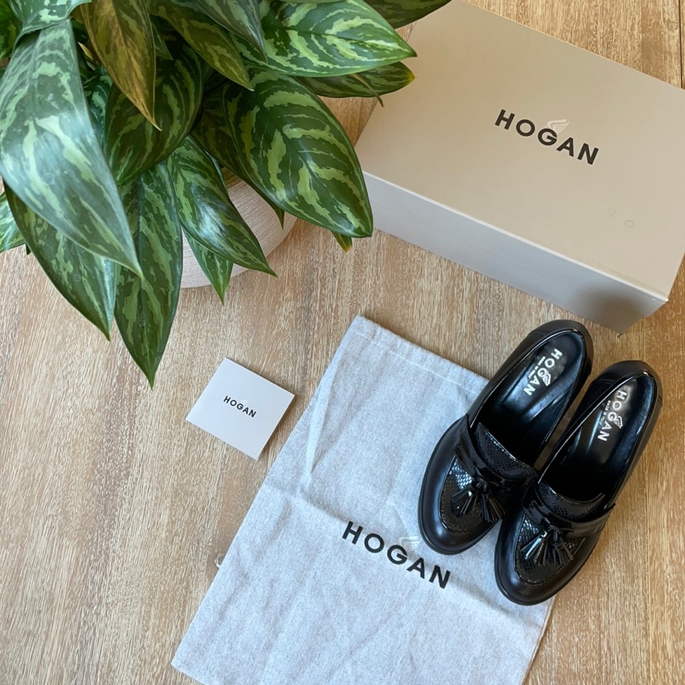 HOGAN Opty 188 Mocassino Nappine Heels Size 38.5